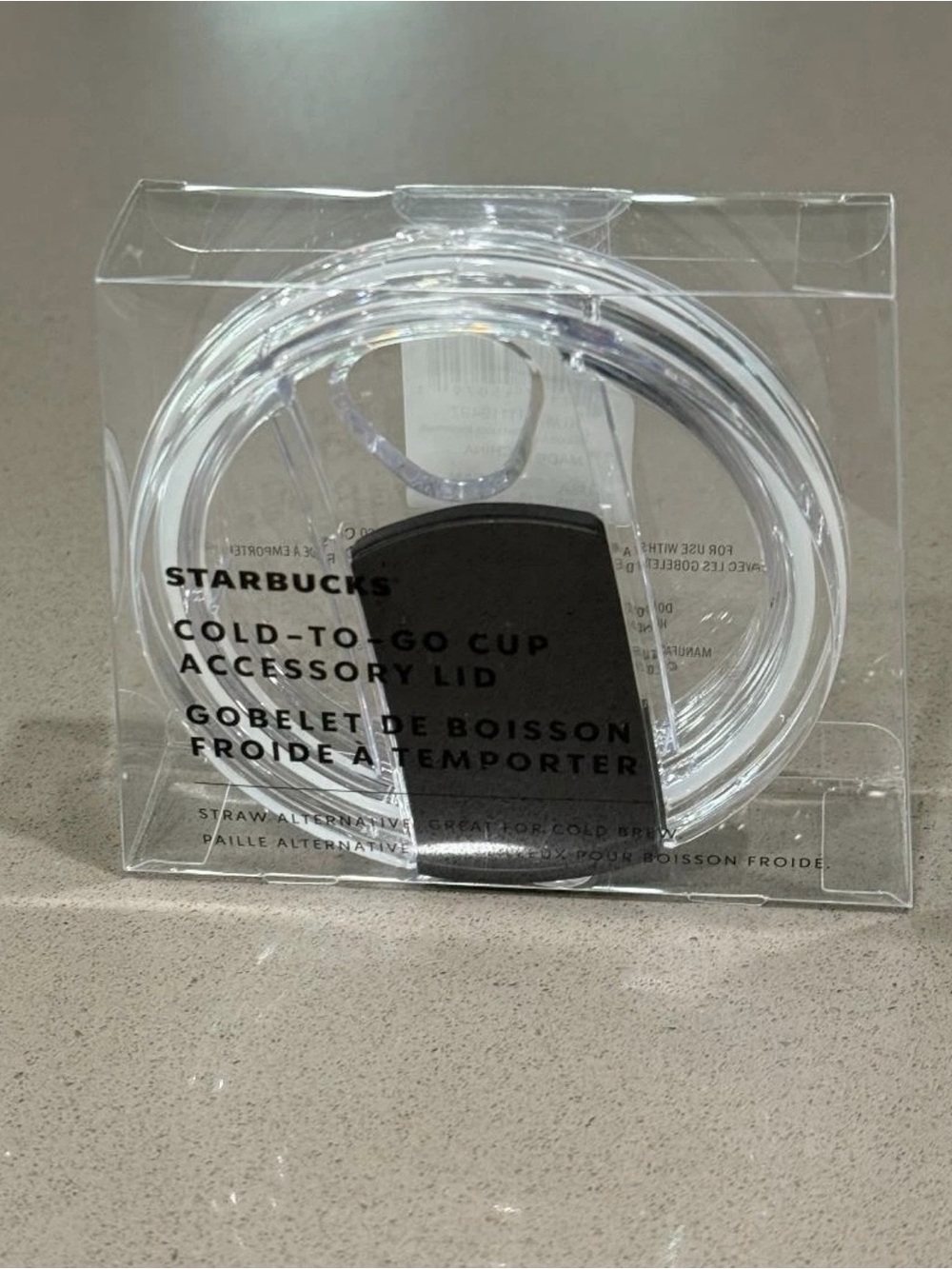 Starbucks Clear Cold-To-Go Cup Accessory Lid with Black Slider